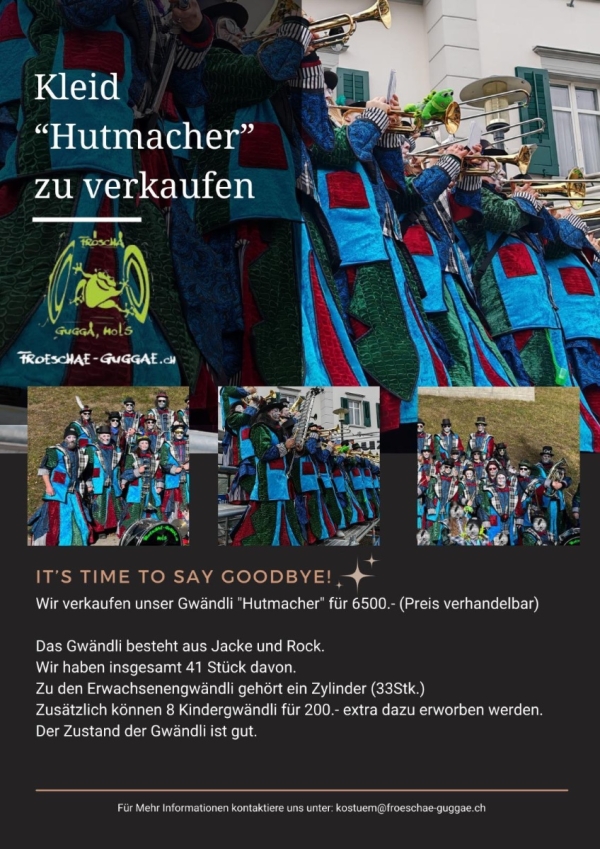Hutmacher Gwändli zu verkaufen